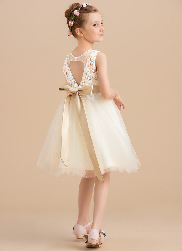 Robe Midi Enfant Tulle Doré - gallery 6