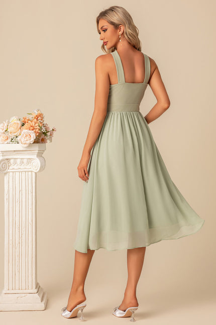 Robe Midi Chiffon Vert - gallery 4