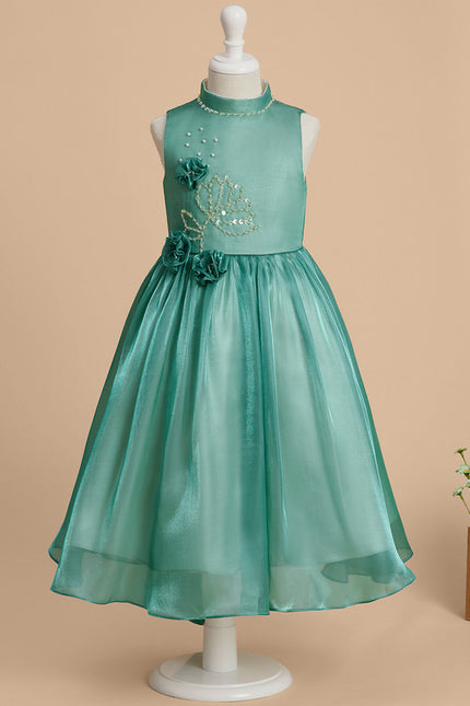 Robe Midi Satin Turquoise