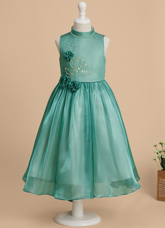 Robe Midi Satin Turquoise