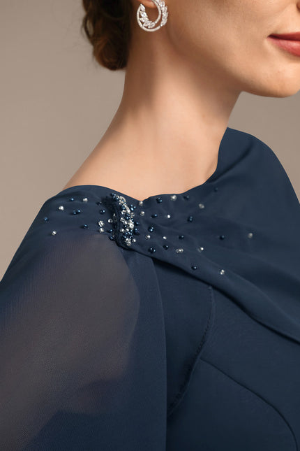 Robe Midi Marine Élégante - gallery 5