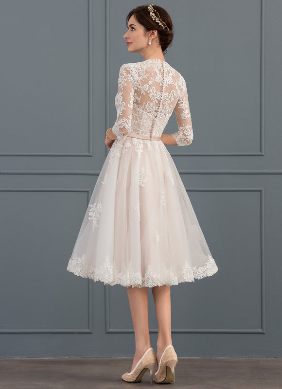 Robe Midi Écrue Élégante - gallery 4