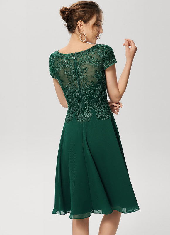 Robe Midi Grise Éclatante - gallery 4