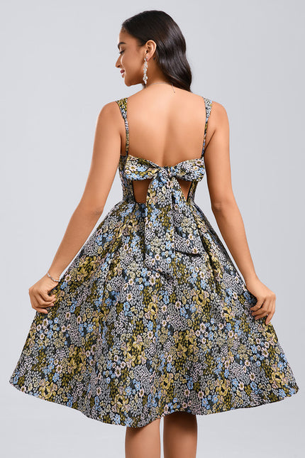 Robe Midi Col Carré Florale - gallery 3