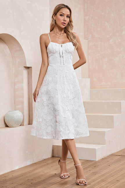 Midi Robe Blanche Femme - gallery 3
