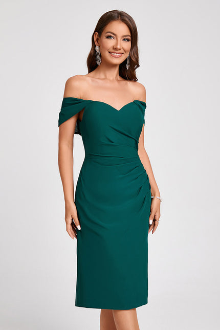 Robe Midi Émeraude Drapée - gallery 3