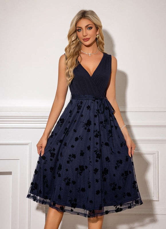 Robe Midi Vaporeuse Marine - gallery 3