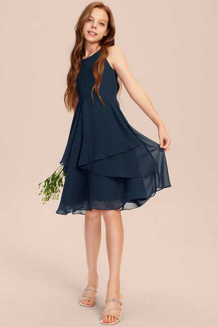 Robe Midi Évasée Marine - gallery 4