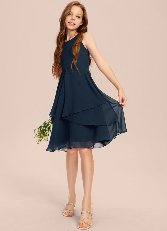 Robe Midi Évasée Marine - gallery 4