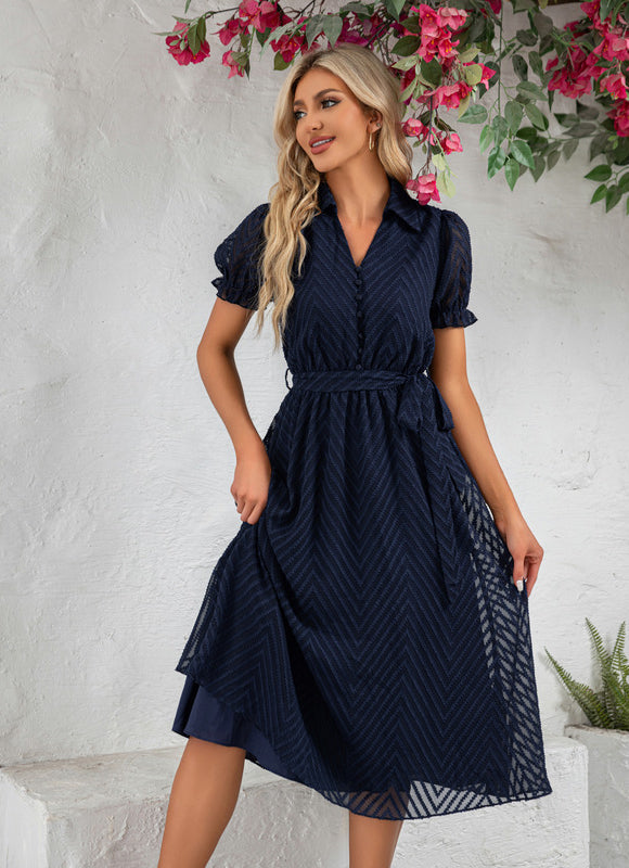 Robe Midi Chic Rayée - gallery 1