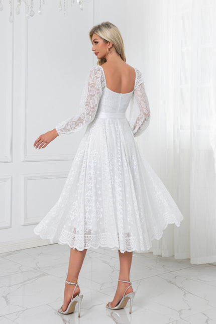 Midi Robe Blanche Femme - gallery 2