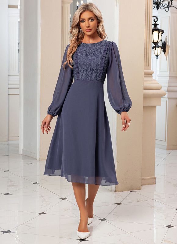 Robe Midi Bordeaux Aérienne - gallery 3
