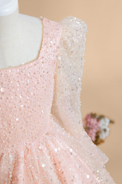 Robe Midi Pailletée Rose - gallery 5