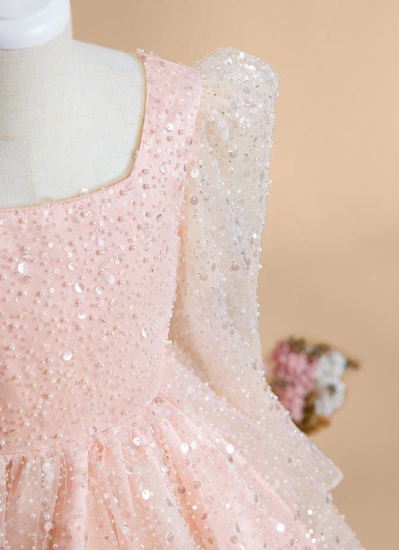 Robe Midi Pailletée Rose - gallery 5