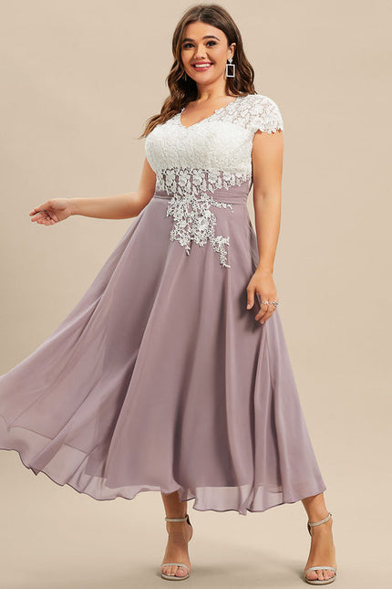 Robe Midi Violet Élégante - gallery 7