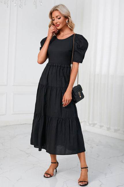 Robe Midi Noire Volants