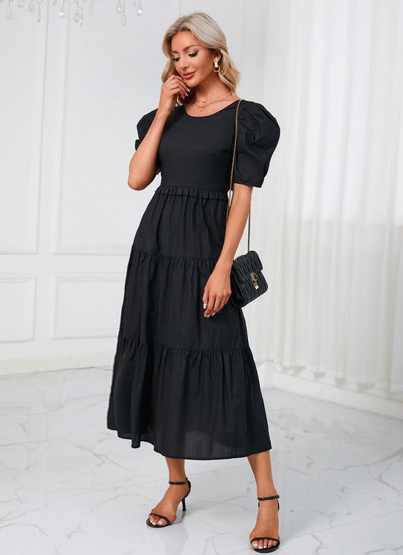 Robe Midi Noire Volants