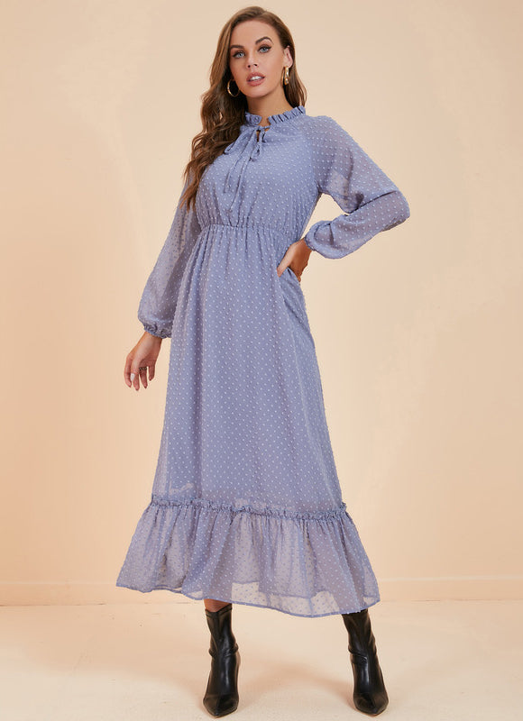 Robe Midi Nuageuse Sage - gallery 5