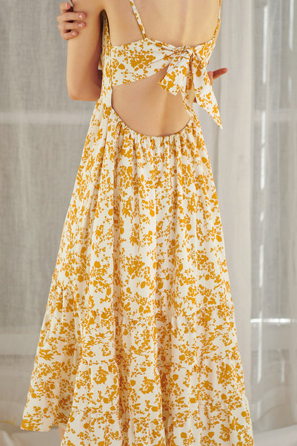Robe Midi Jaune Champêtre - gallery 1
