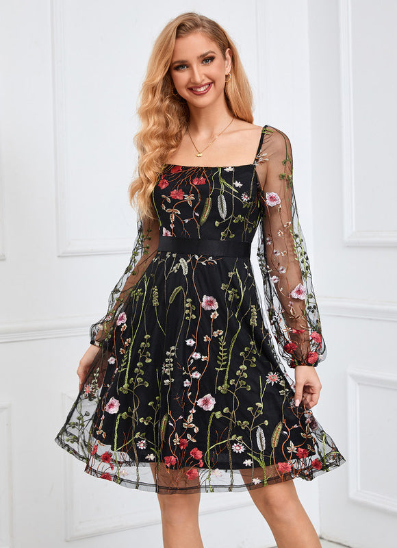 Robe Midi Brodée Tulle - gallery 8