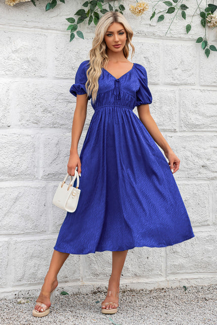 Robe Midi Satin Bleu Royal - gallery 2