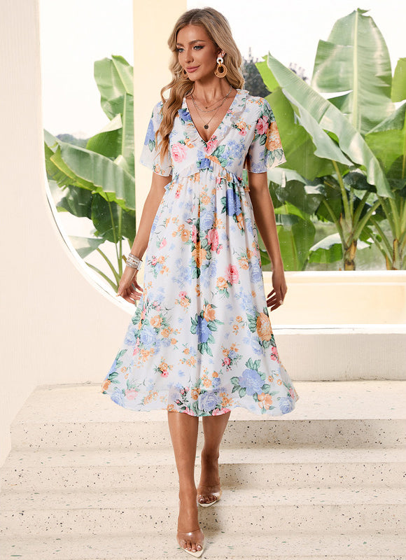 Robe Midi Florale Légère - gallery 5