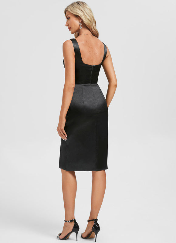 Robe Midi Moulante Noire - gallery 6