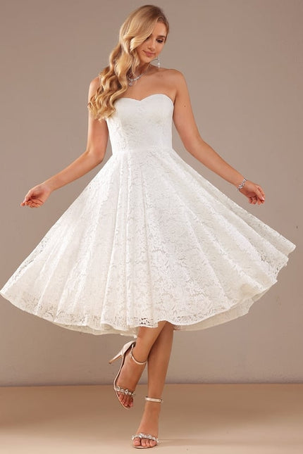 Robe Midi Dentelle Aérée - gallery 2
