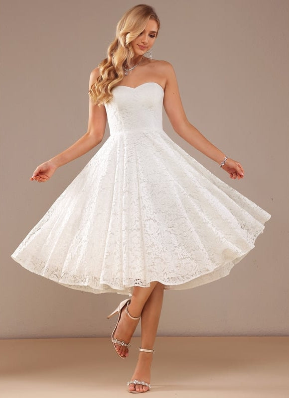 Robe Midi Dentelle Aérée - gallery 2