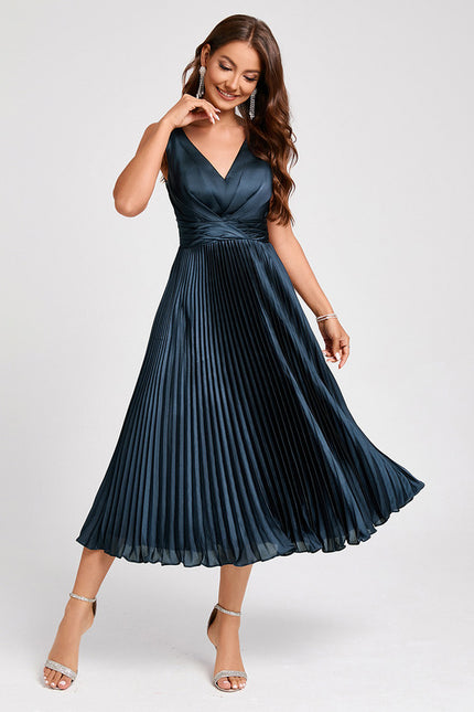 Robe Midi Satinée Plissée