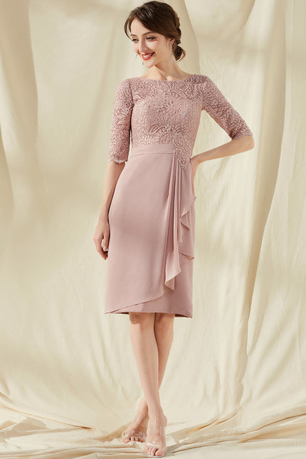 Robe Midi Rose Drapée - gallery 1