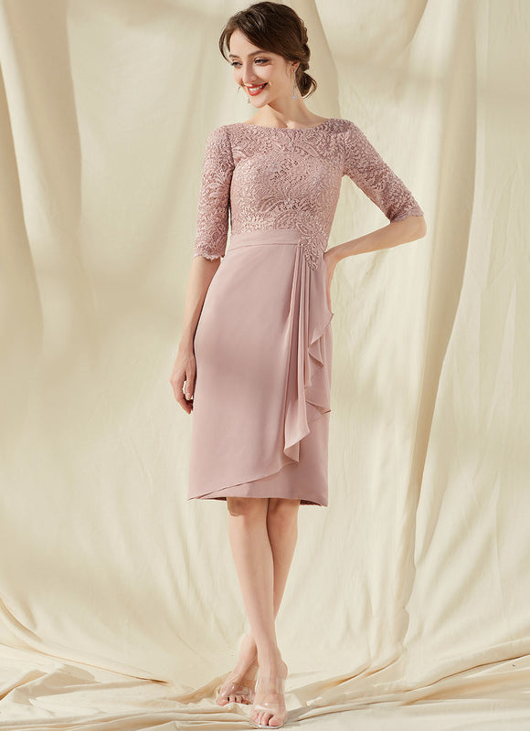 Robe Midi Rose Drapée - gallery 1