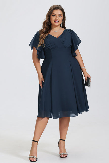Robe Midi Aérienne Marine - gallery 5