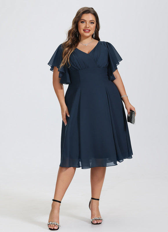Robe Midi Aérienne Marine - gallery 5
