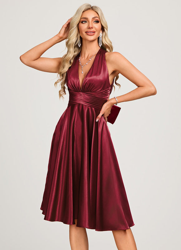 Robe Midi Élégance Satinée