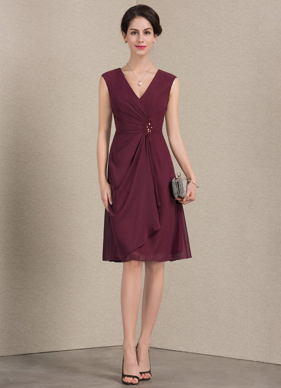 Robe Midi Chiffon Bourgogne - gallery 1