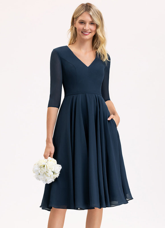 Robe Midi Aérienne Marine