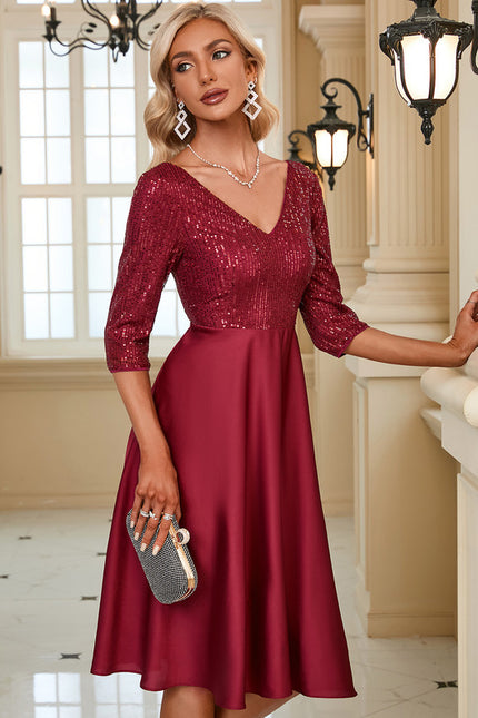 Robe Midi Éclat Rubis Satiné - gallery 8