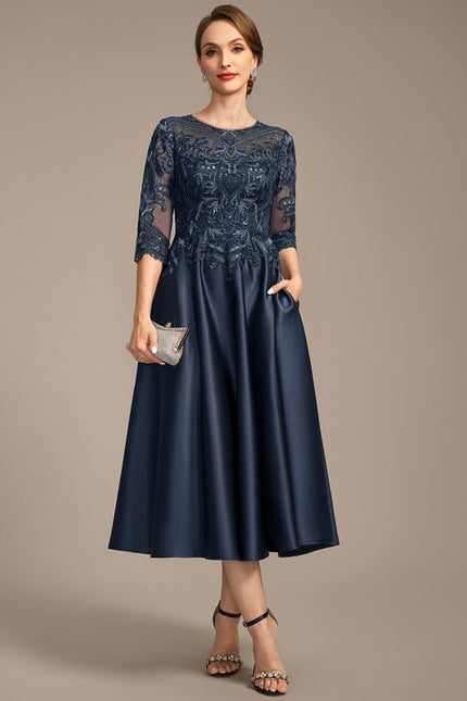 Robe Midi Illusion Satinée