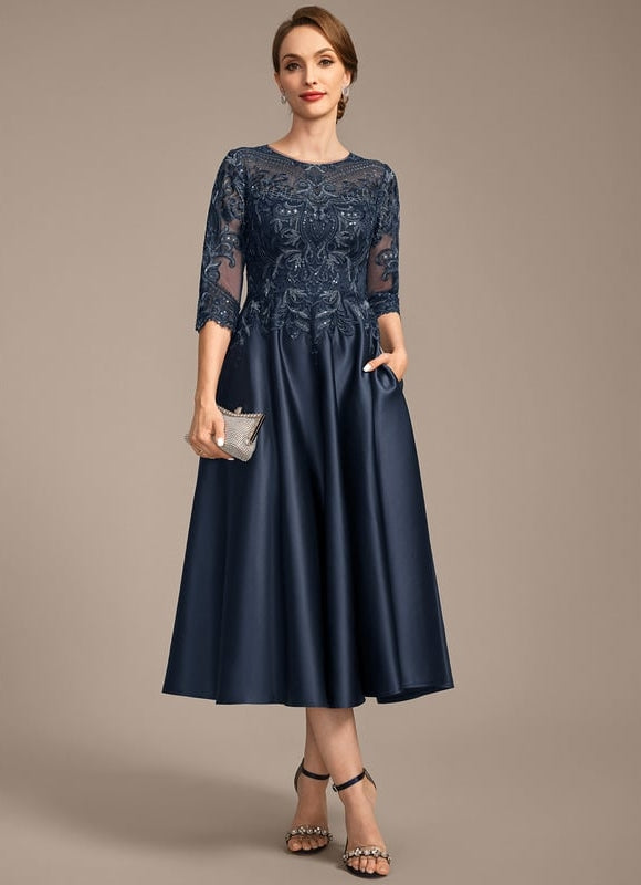 Robe Midi Illusion Satinée