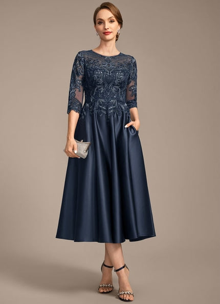 Robe Midi Illusion Satinée