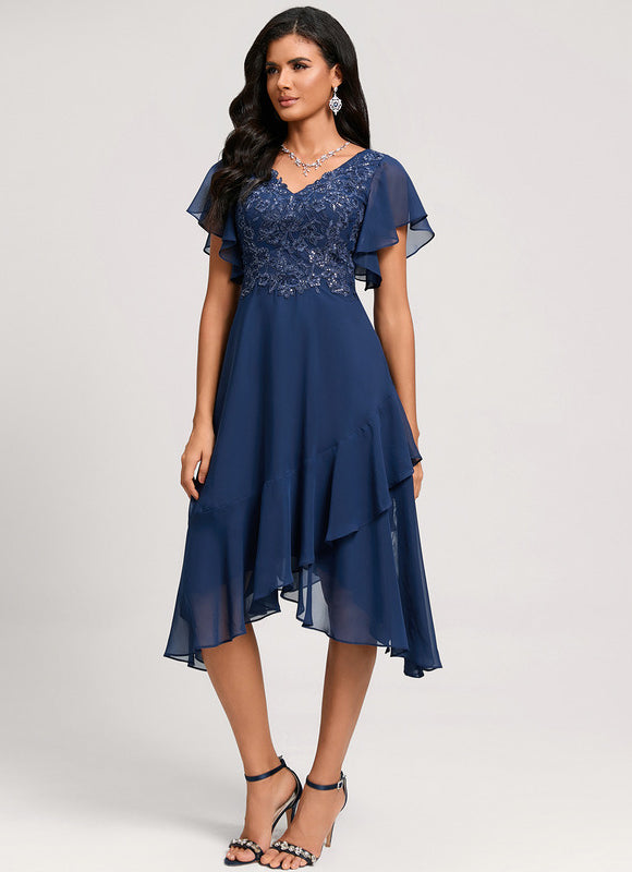 Robe Midi Fluide À Volants - gallery 1