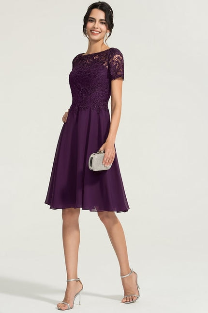 Robe Midi Dentelle Aubergine - gallery 3
