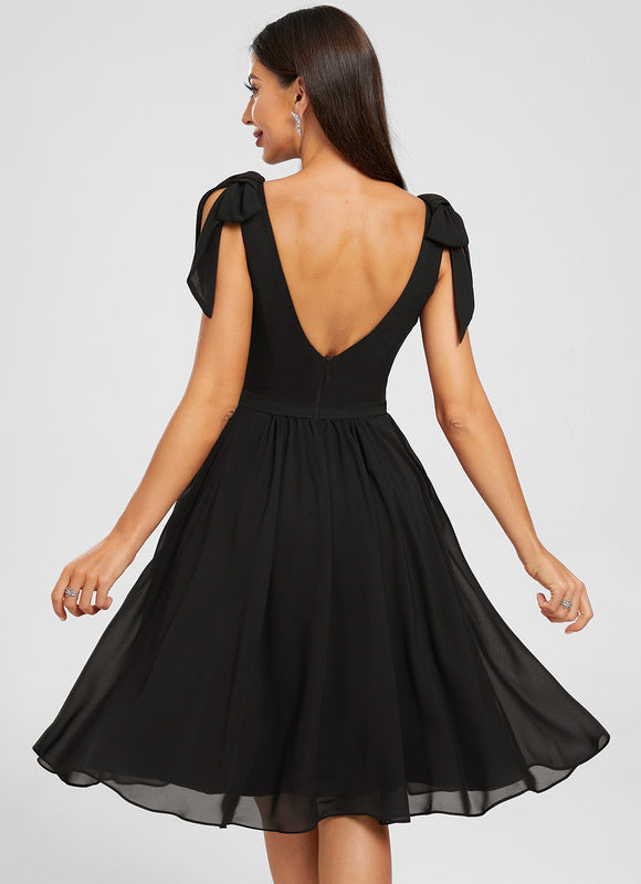 Robe Midi Noir Fluide - gallery 2