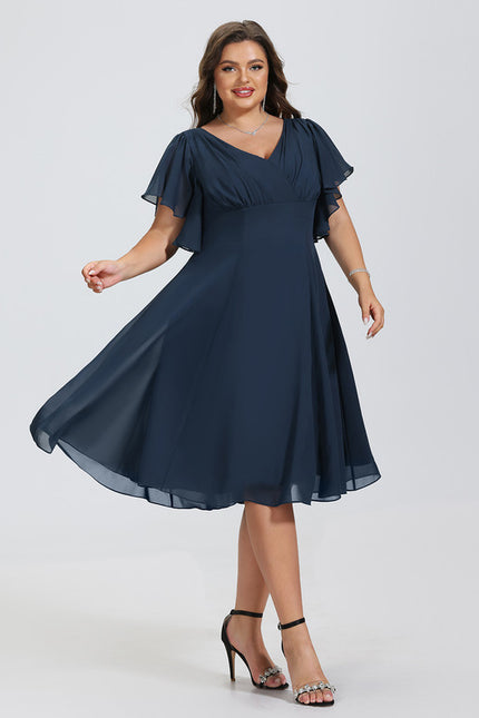 Robe Midi Aérienne Marine - gallery 9