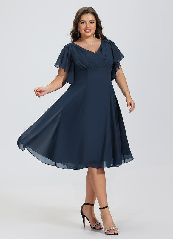 Robe Midi Aérienne Marine - gallery 9