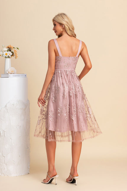 Robe Midi Rose Brodée - gallery 2
