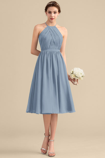 Robe Midi Mousseline Bleu - gallery 2