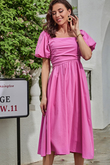 Robe Midi Midi Rose Coton - gallery 3