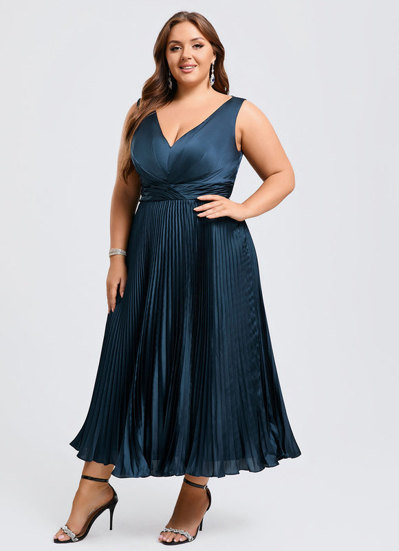 Robe Midi Satinée Plissée - gallery 9